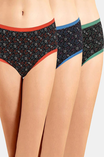 Buy Incare High Rise Full Coverage Hipster Panty (Pack of 3) - Multicolor